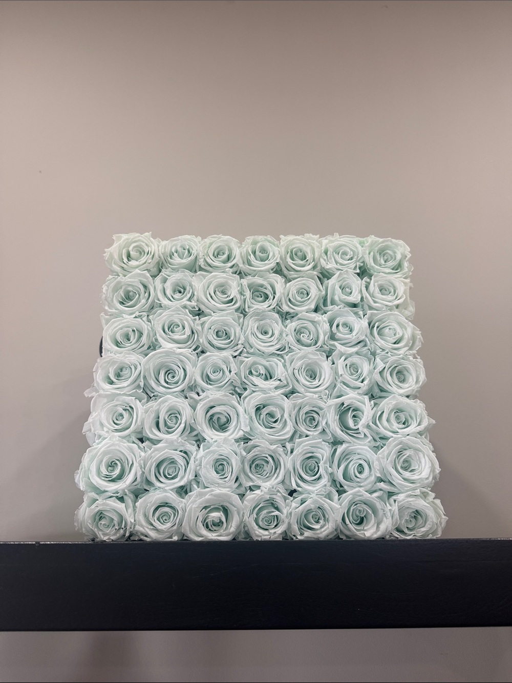 Square Arrangement of Mint Green Preserved Roses